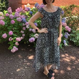 Madison animal print dress with ruffle details sz M